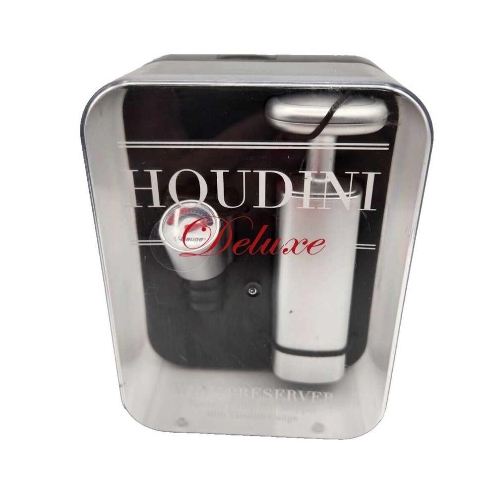 Houdini Deluxe Wine Preserver Vacuum Pump & Stopper New in Package